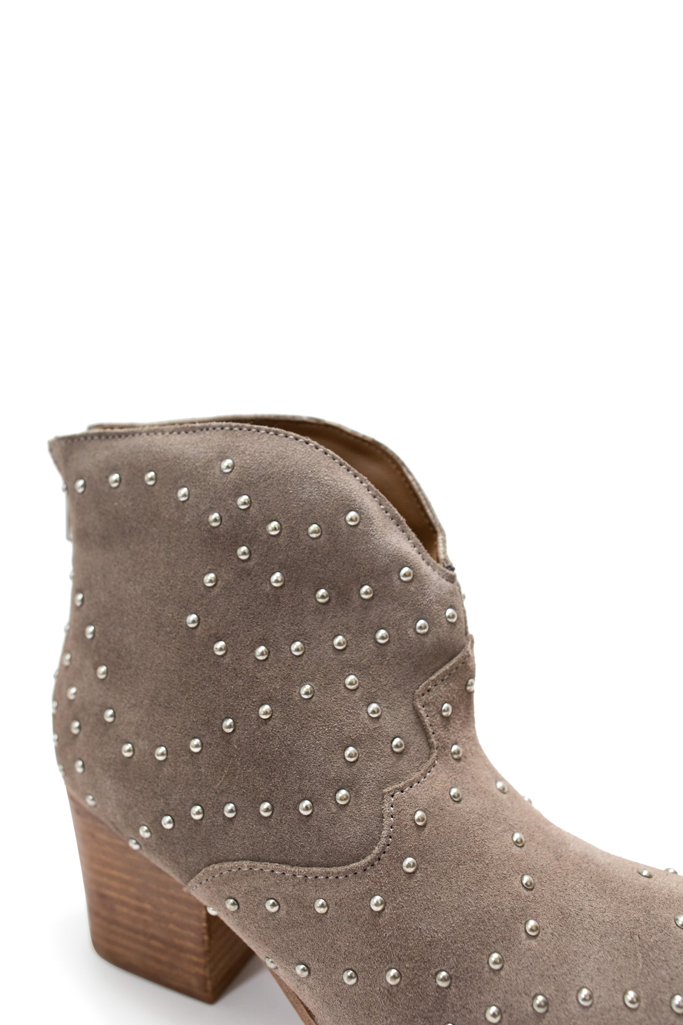 Twilight Studded Heeled Ankle Boot in Taupe 100 Western Boots Naughty Monkey- Tilden Co.