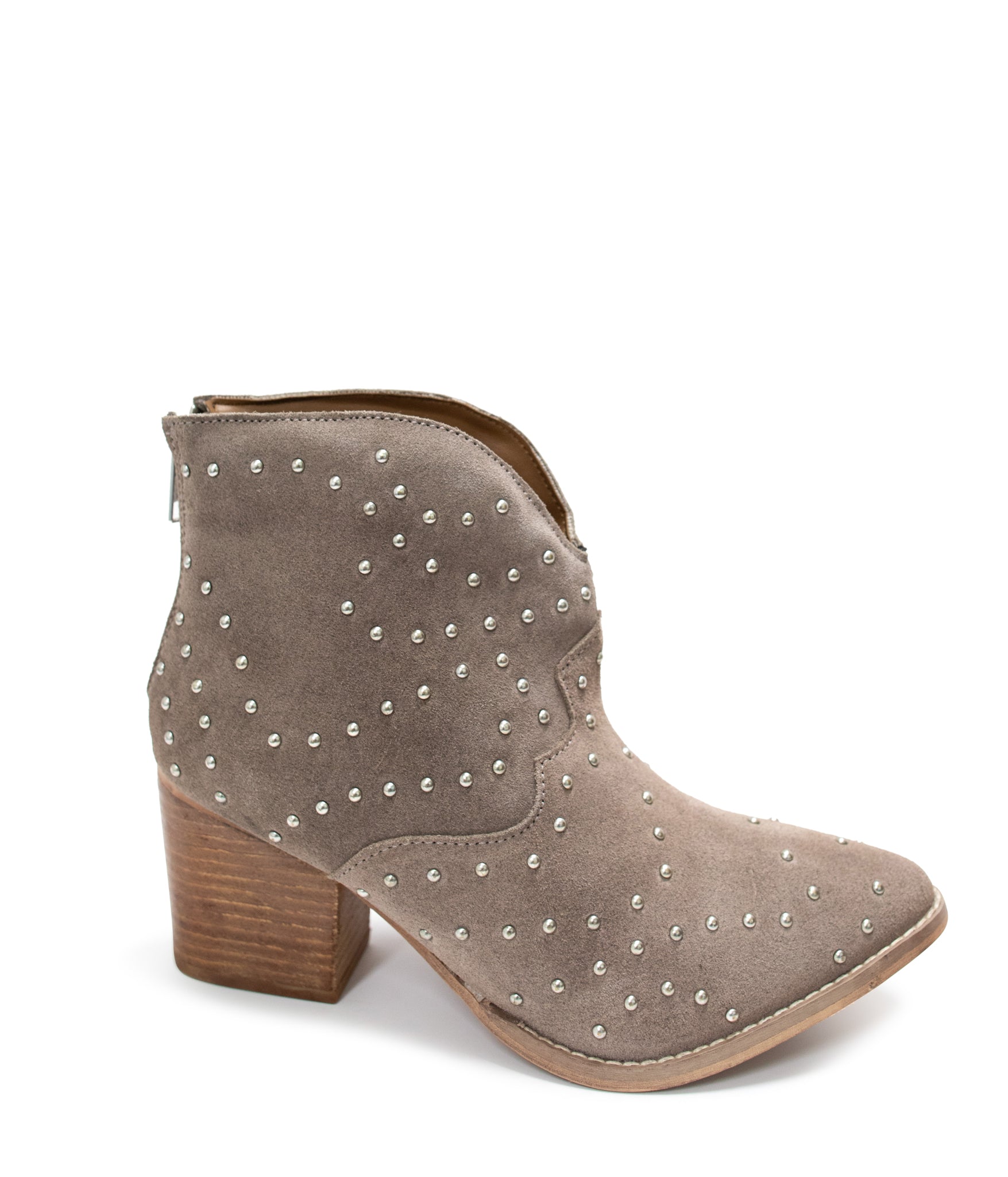 Twilight Studded Heeled Ankle Boot in Taupe 100 Western Boots Naughty Monkey- Tilden Co.