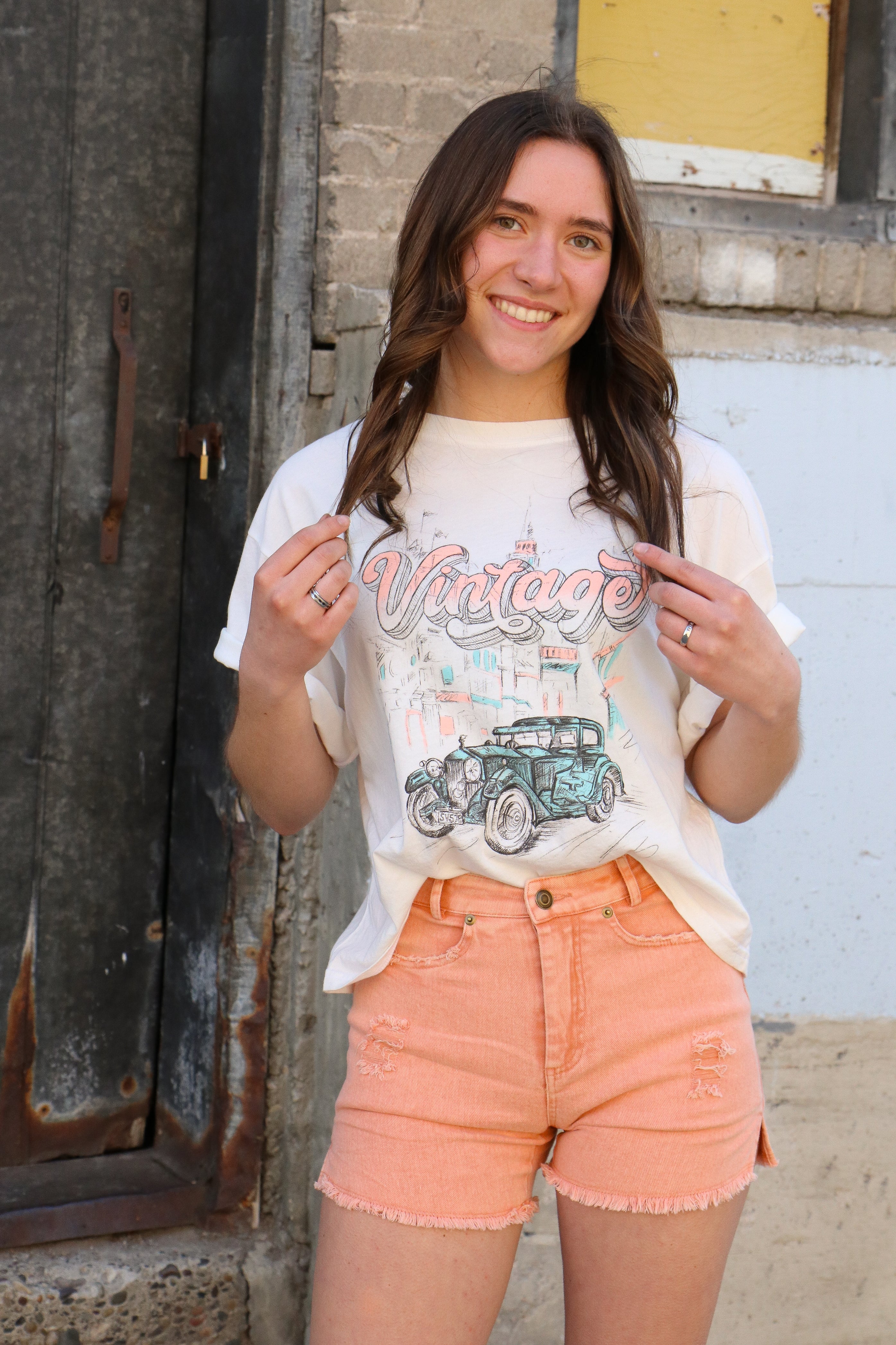 Lola Cotton Stretch Shorts Ginger / XS Ginger XS Shorts La Miel- Tilden Co.