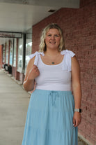 Shoulder Tie Tank Top Off White / Small Off White Small Tanktop BomBom- Tilden Co.