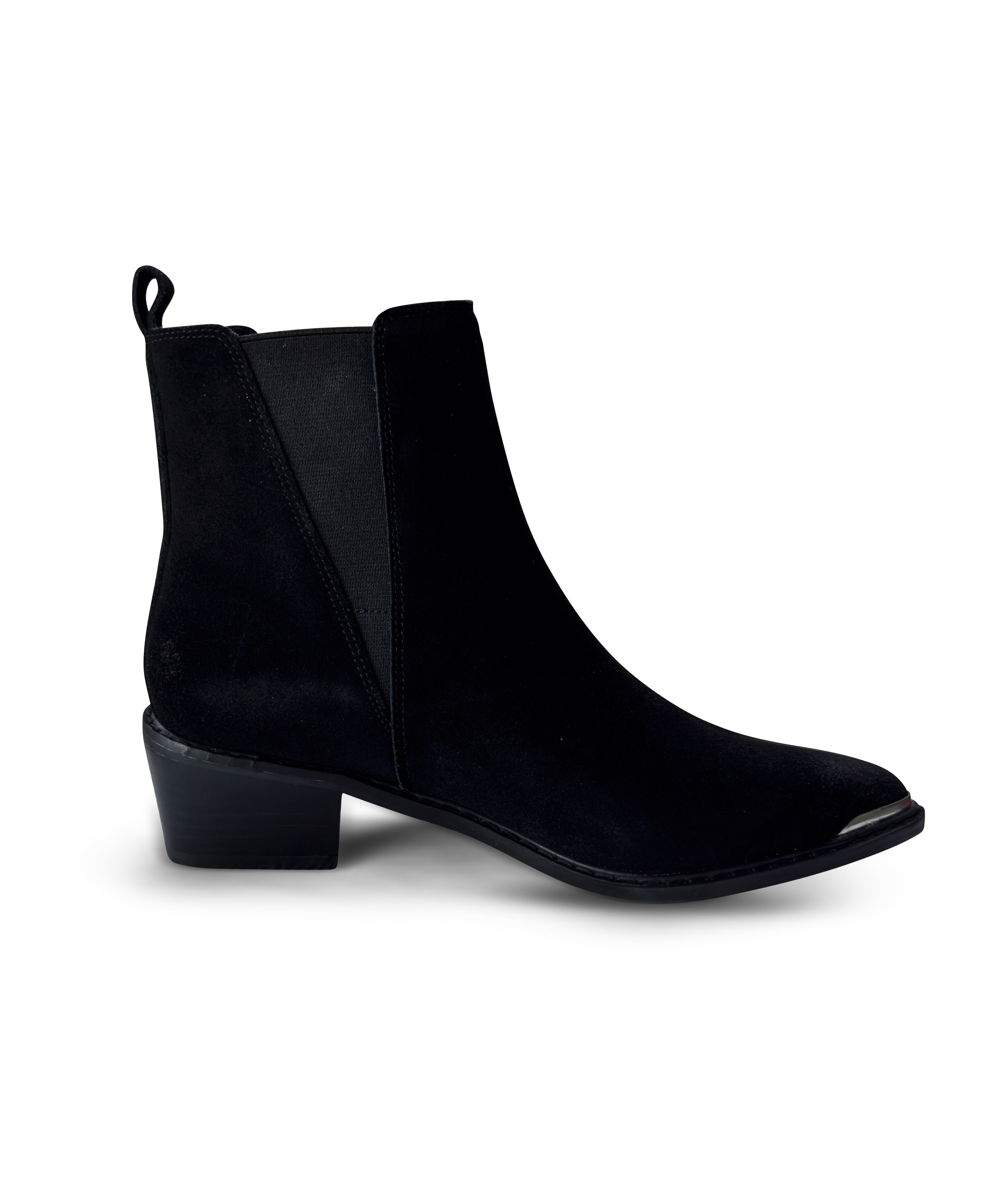 Wylie Suede Ankle Boot in Black 100 Western Boots Naughty Monkey- Tilden Co.