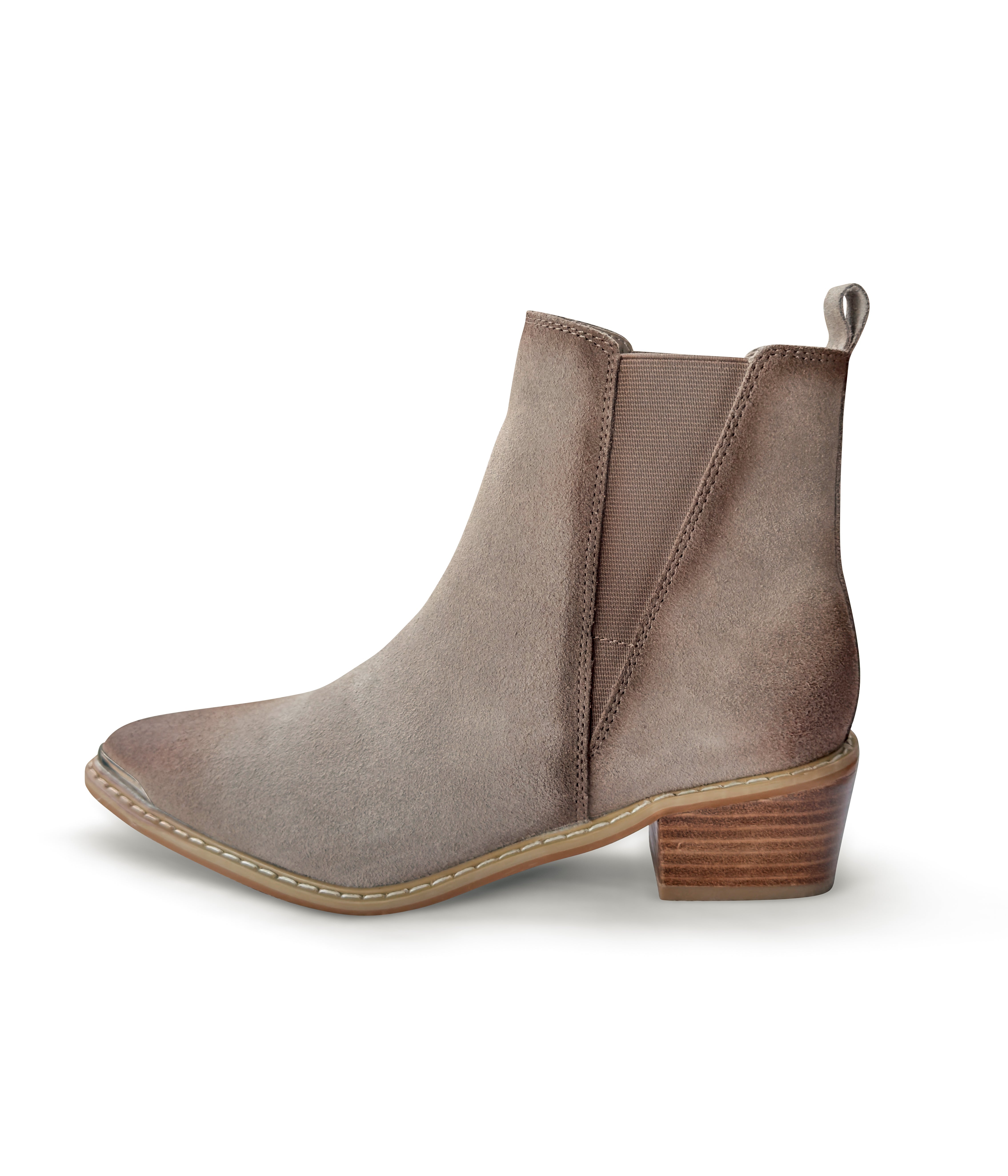 Wylie Suede Ankle Boot in Taupe 100 Western Boots Naughty Monkey- Tilden Co.
