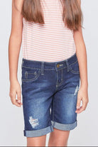 Girls Mid-Rise Basic 1-Button Cuffed Bermuda - Final Sale    Bermuda Shorts YMI Jeanswear- Tilden Co.