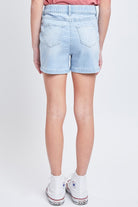 Girls High Rise Denim Shorts With Porkchop Pockets - Final Sale    Bermuda Shorts YMI Jeanswear- Tilden Co.