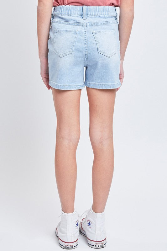 Girls High Rise Denim Shorts With Porkchop Pockets - Final Sale    Bermuda Shorts YMI Jeanswear- Tilden Co.