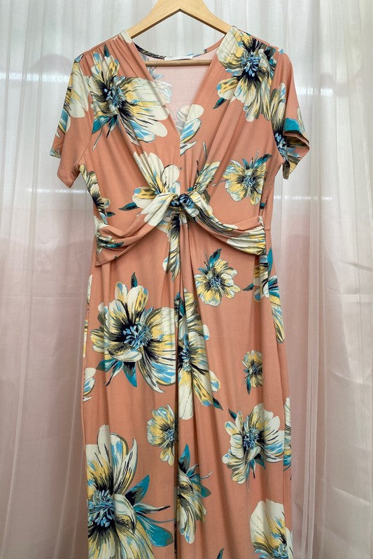 Plus Floral Short Sleeve Maxi Dress - Final Sale    maxi dress Reborn J Plus- Tilden Co.