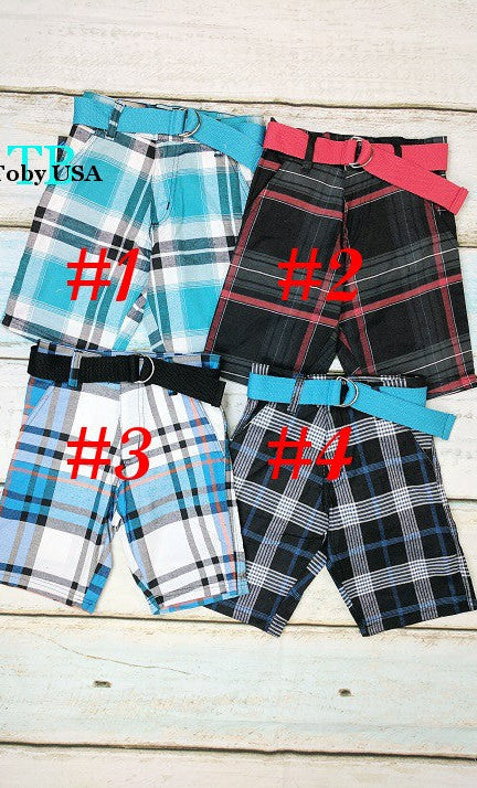 Boy Plaid Shorts - Final Sale    Kids Bottoms KJ's Dresses and Ties- Tilden Co.