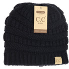 CC KIDS Solid Fuzzy Lined Beanie Navy Navy  Kids Beanie CC Brand Beanies- Tilden Co.