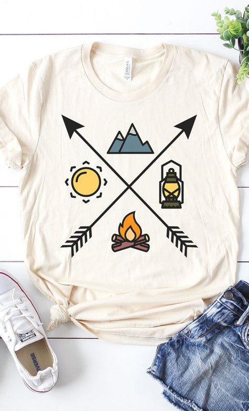 Camping Arrows Graphic Tee- Final Sale    Shirts & Tops Kissed Apparel- Tilden Co.