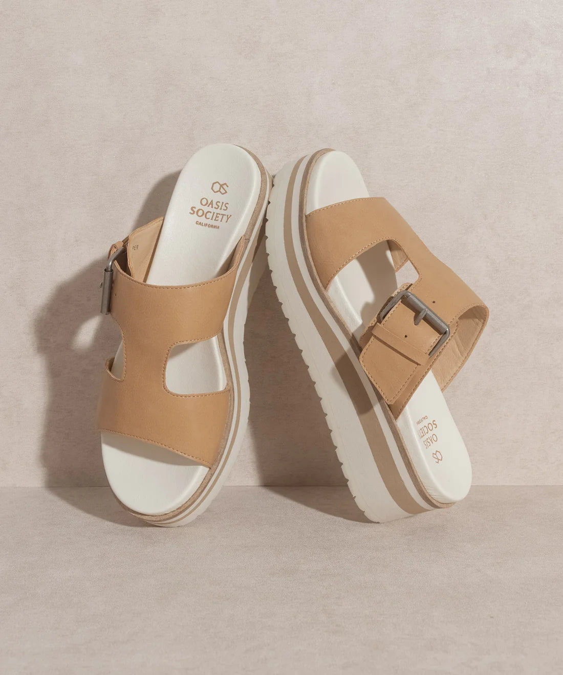 The Ellie Tan | Staple Platform Sandal    Sandals Oasis Society- Tilden Co.