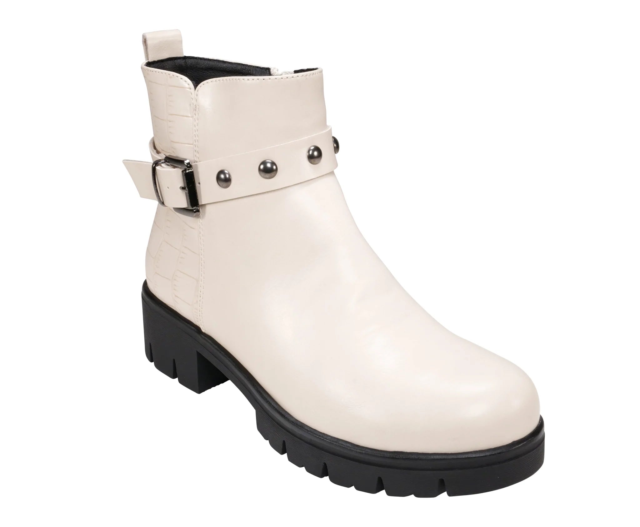 Georgia Off White Booties    Boots Good Choice Shoes- Tilden Co.