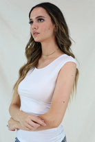 Layering Cap Sleeve in White    Layering Top Mikarose- Tilden Co.