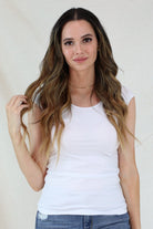 Layering Cap Sleeve in White    Layering Top Mikarose- Tilden Co.