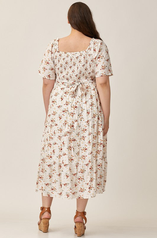 Lizzy Smocked Floral Dress - Plus Size- Final Sale    Dresses Polagram- Tilden Co.