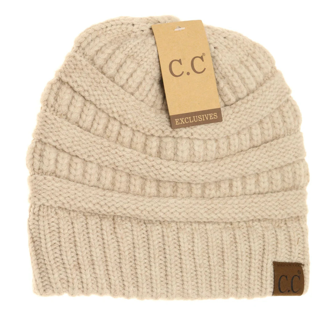 Mixed Soft Yarn CC Beanie Beige Mix Beige Mix  beanie CC Brand Beanies- Tilden Co.