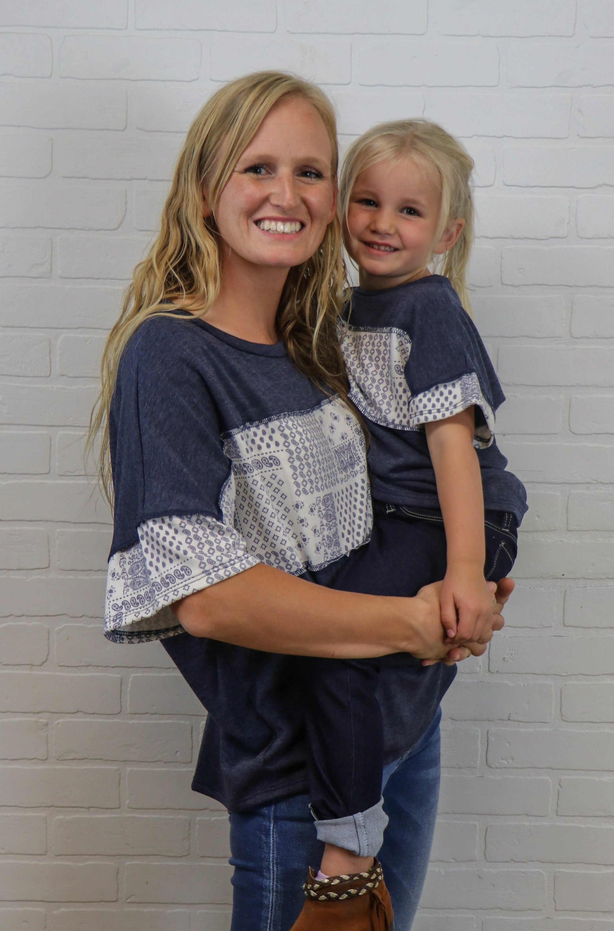 Paisley Print Color Block Top Shirts & Tops 12 PM by Mon Ami- Tilden Co.