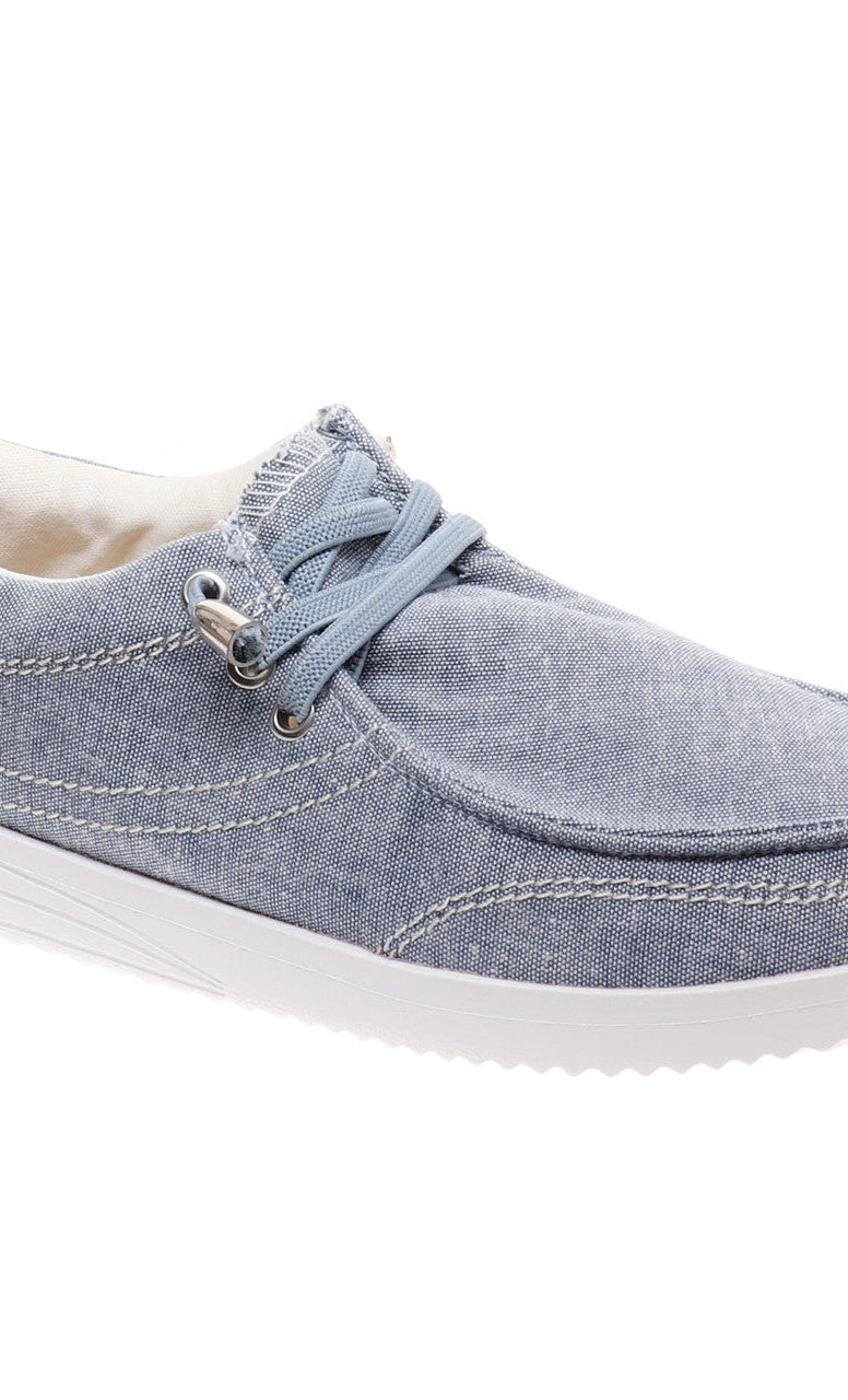 Outwoods Slip On Boat Style Shoes - Blue Denim- Final Sale    Shoes Olem Shoe Corp- Tilden Co.