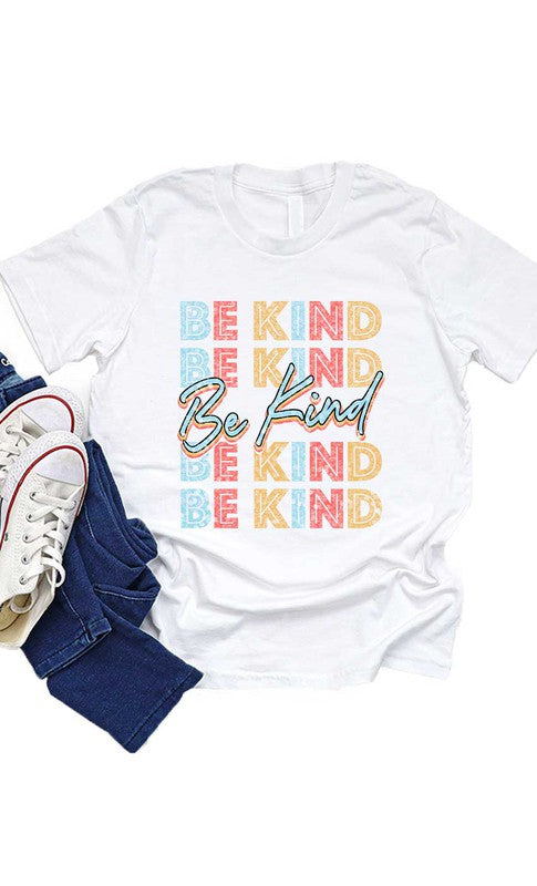 Retro Be Kind Kids Graphic Tee - Final Sale    Graphic T-Shirt Kids Kissed Apparel- Tilden Co.