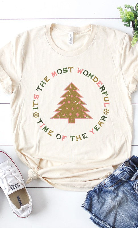 The Most Wonderful Time of the Year Graphic Tee- Final Sale (Sizes S, XXXL) Graphic T-Shirt Kissed Apparel- Tilden Co.