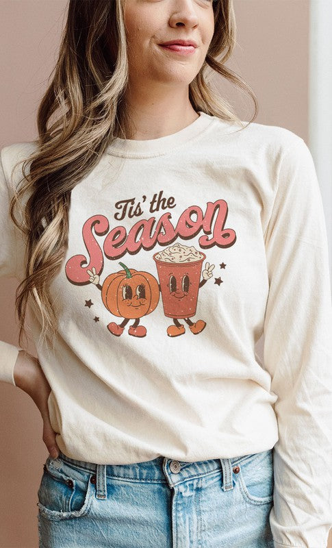 Tis the Season Long Sleeve Graphic Tee- Final Sale Graphic T-Shirt Kissed Apparel- Tilden Co.