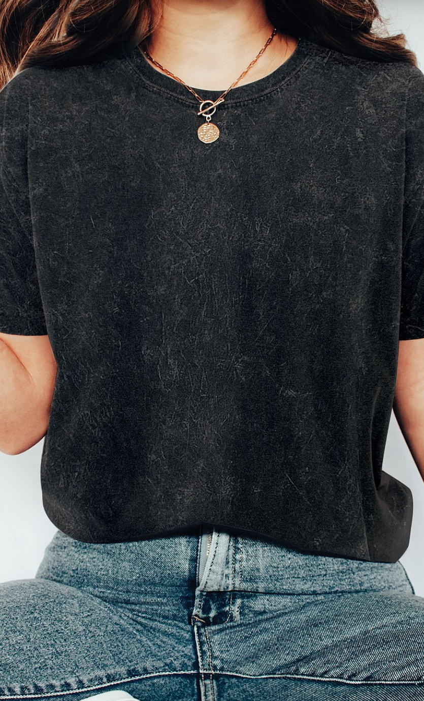 Mineral Washed T-Shirt Black / Small Black Small Shirts & Tops Rustee Clothing- Tilden Co.