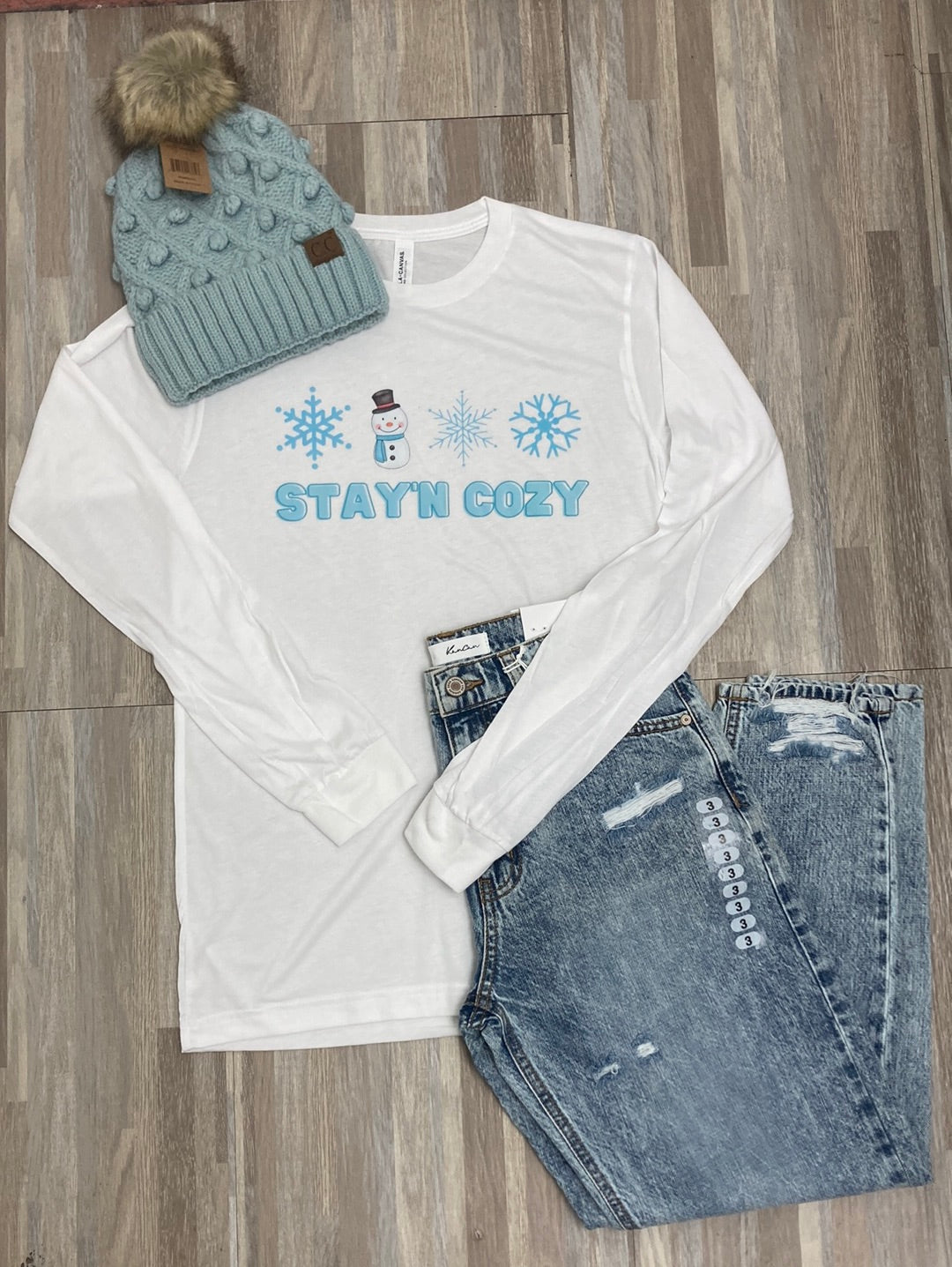 Stay’n Cozy Long Sleeve Tee Graphic T-Shirt Daydreamer Creations- Tilden Co.