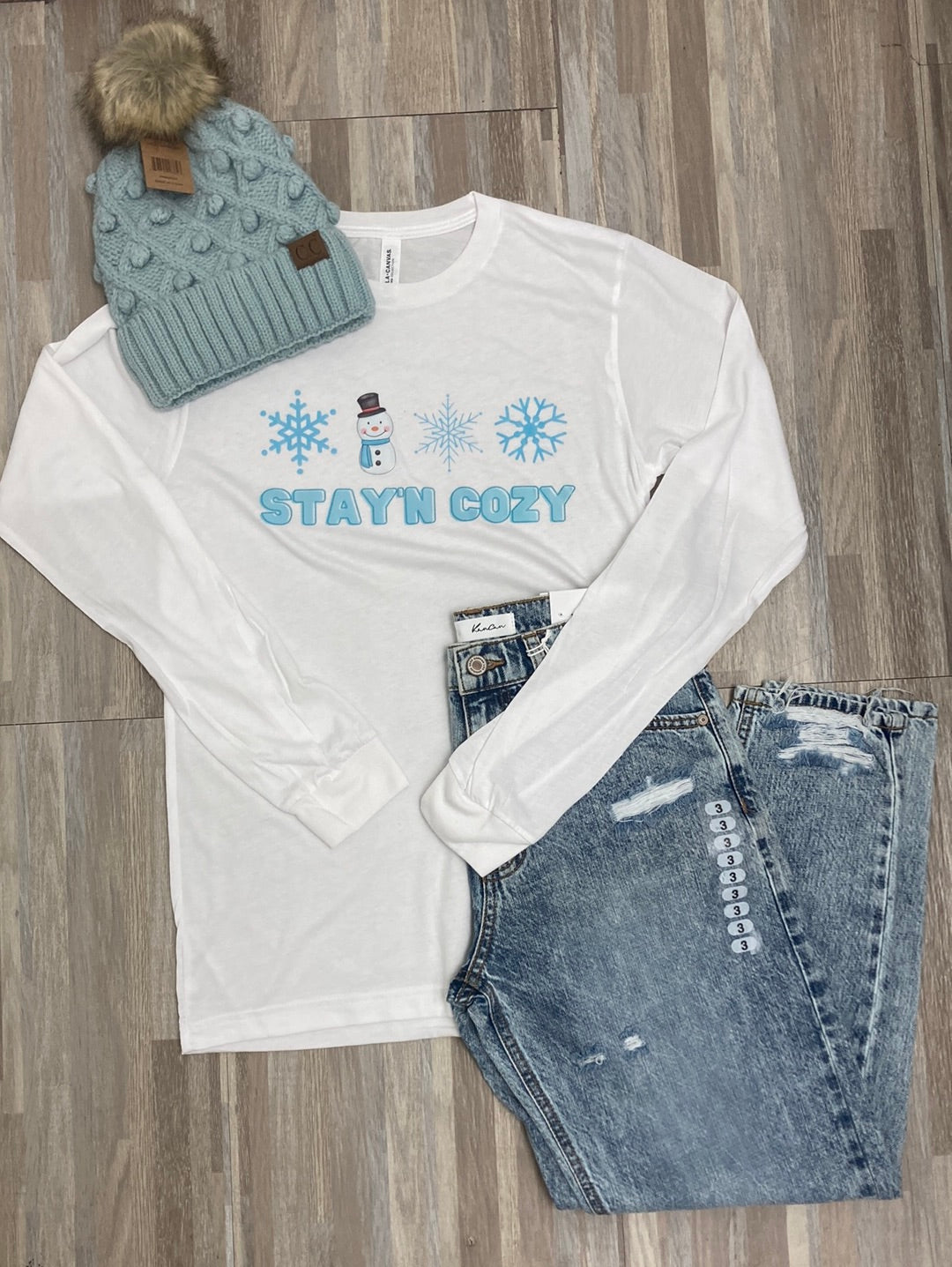 Stay’n Cozy Long Sleeve Tee Graphic T-Shirt Daydreamer Creations- Tilden Co.