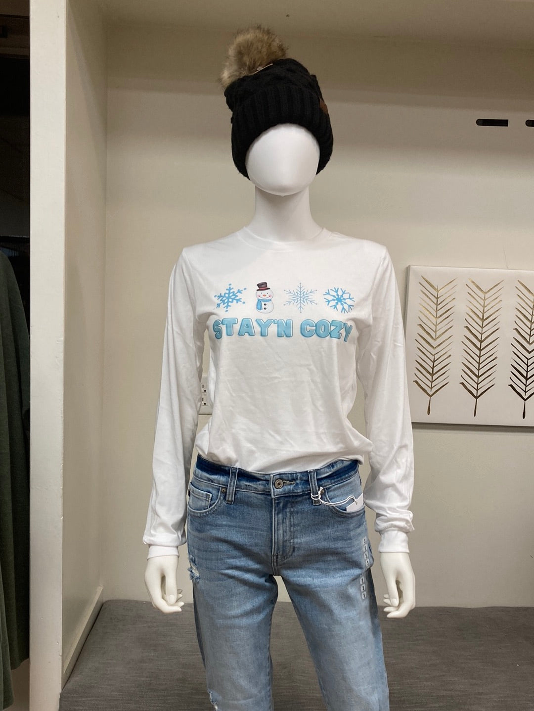 Stay’n Cozy Long Sleeve Tee Graphic T-Shirt Daydreamer Creations- Tilden Co.