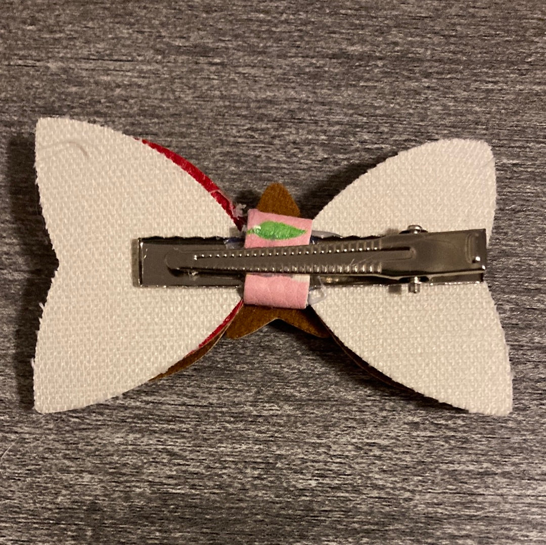 Apple of my Eye Faux Leather Bow earring Daydreamer Creations- Tilden Co.