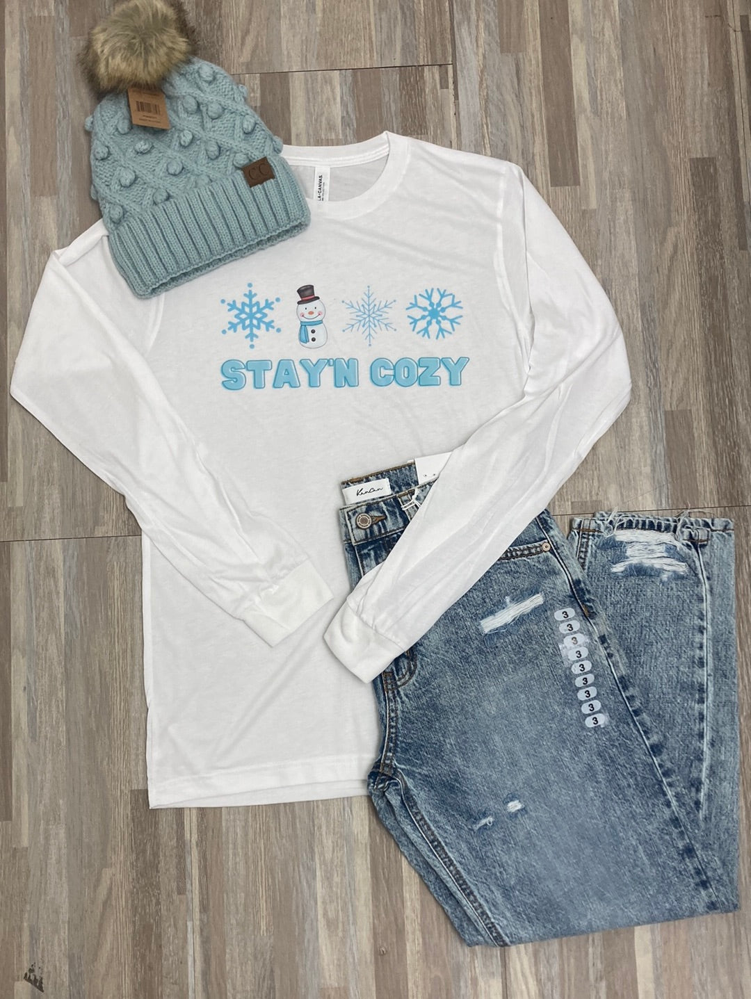 Stay’n Cozy Long Sleeve Tee Graphic T-Shirt Daydreamer Creations- Tilden Co.