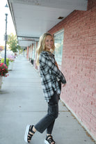 Fringe Hem Distressed Plaid Shirt    Long Sleeve Shirts and Tops Hem and Thread- Tilden Co.