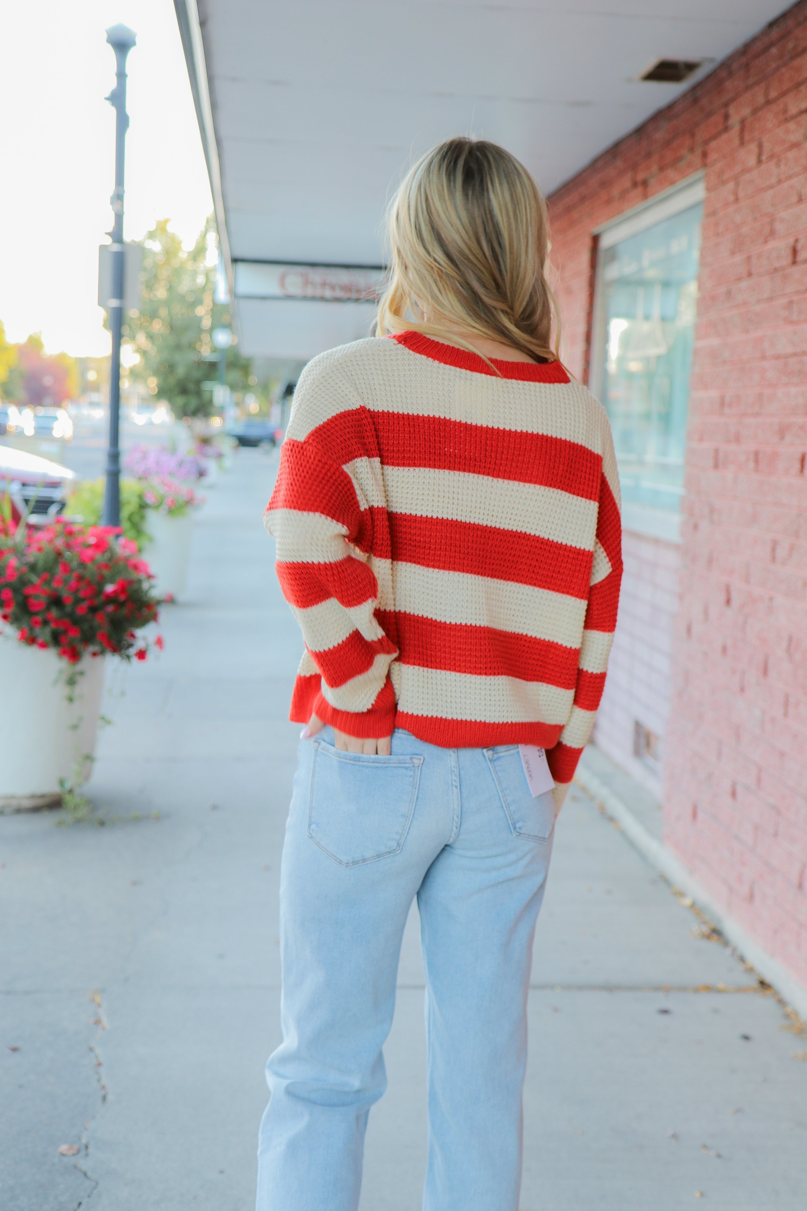 Striped Loose Fit Sweater    Sweater La Miel- Tilden Co.