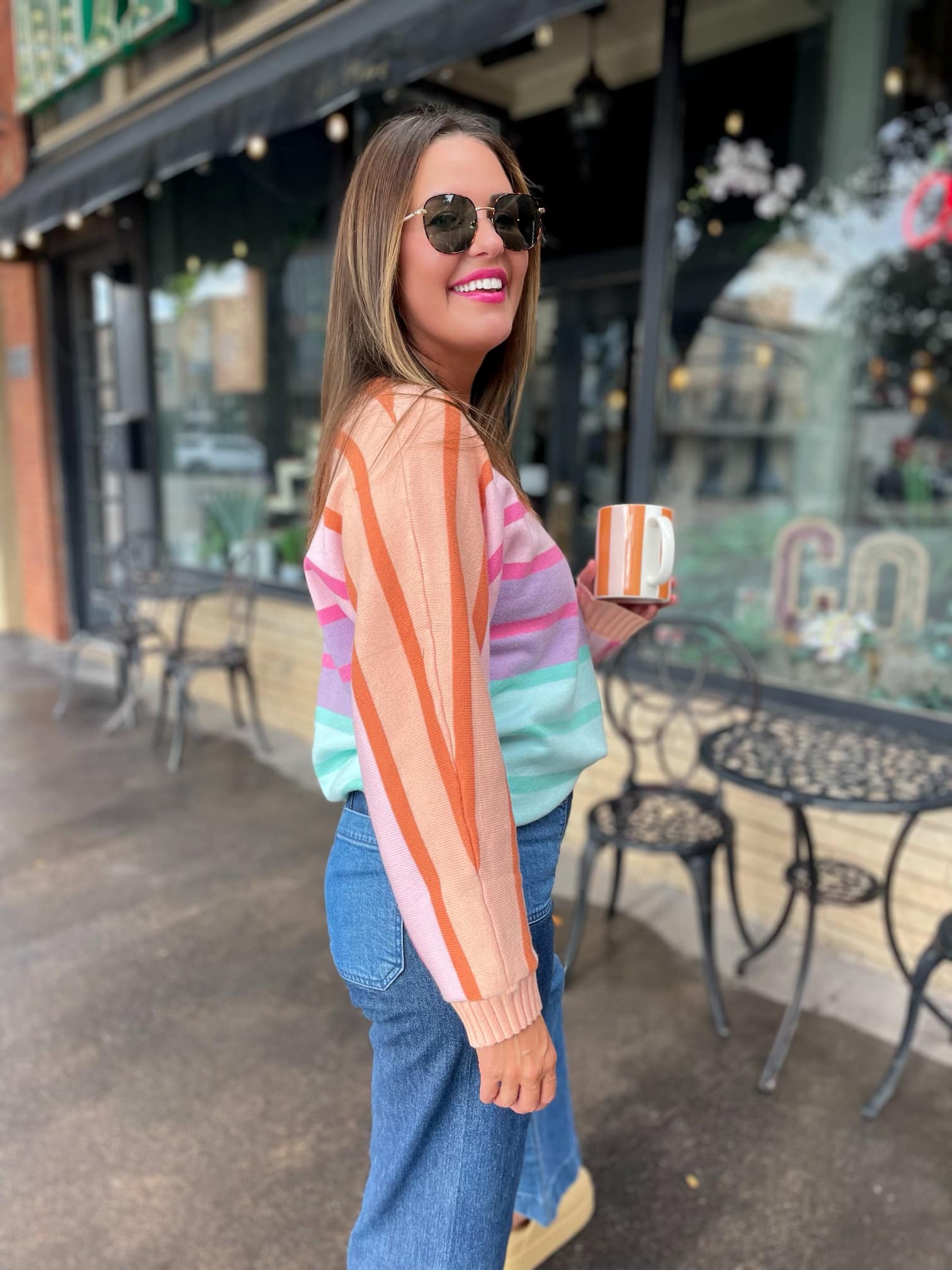 PREORDER: Over The Rainbow Striped Sweater    Womens Ave Shops- Tilden Co.