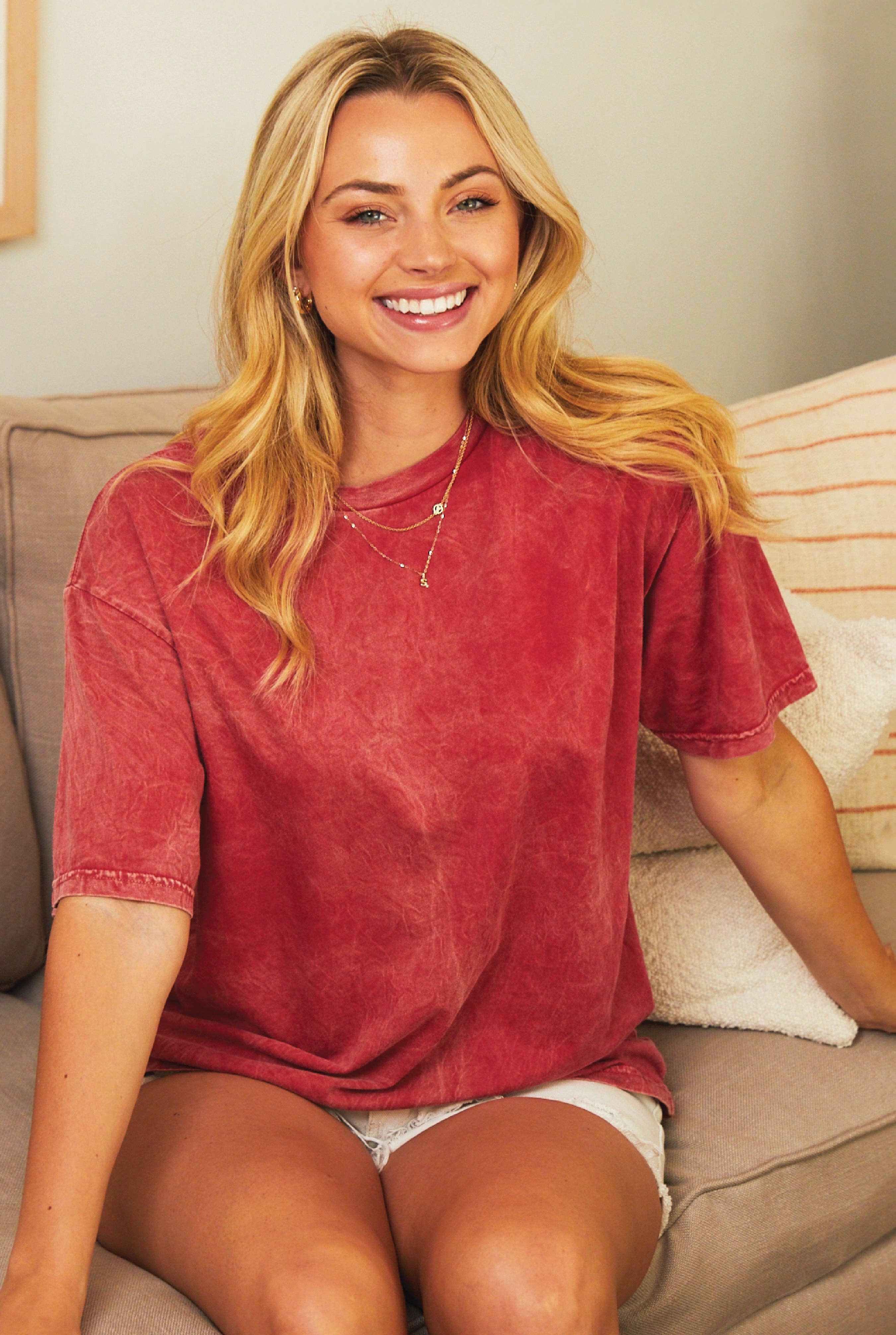 Mineral Washed Basic Tee T-Shirt OAT COLLECTIVE- Tilden Co.