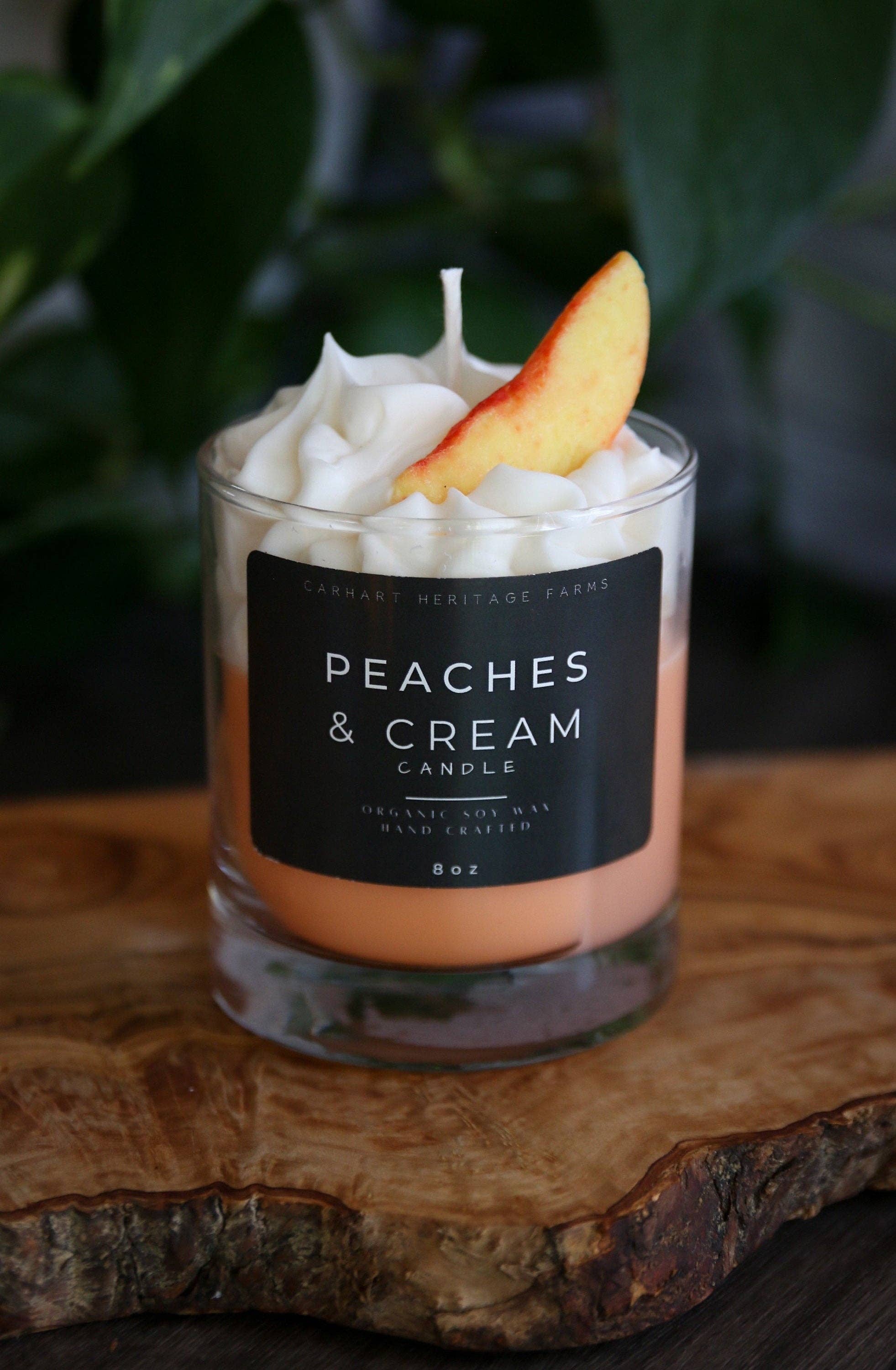 Peaches and Cream Candle Carhart Heritage Farms- Tilden Co.