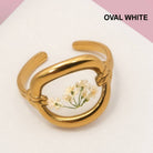 18K Stainless Steel Pressed Flower Ring | 40R104 JOSSLYN by wall to wall- Tilden Co.