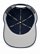 Underside of navy rope cap showing Richardson Performance sweatband and eyelets