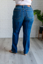 Campbell High Rise Center Seam Detail Straight Jeans    Womens Ave Shops- Tilden Co.