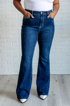 Mavis High Rise Side Seam Detail Flare Jeans    Denim Ave Shops- Tilden Co.