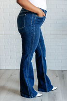 Mavis High Rise Side Seam Detail Flare Jeans    Denim Ave Shops- Tilden Co.