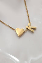 Gold Initial & Heart Charm Necklace | 40NK9440 K K JOSSLYN by wall to wall- Tilden Co.