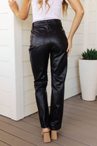 Tanya Control Top Faux Leather Pants in Black    Bottoms Ave Shops- Tilden Co.