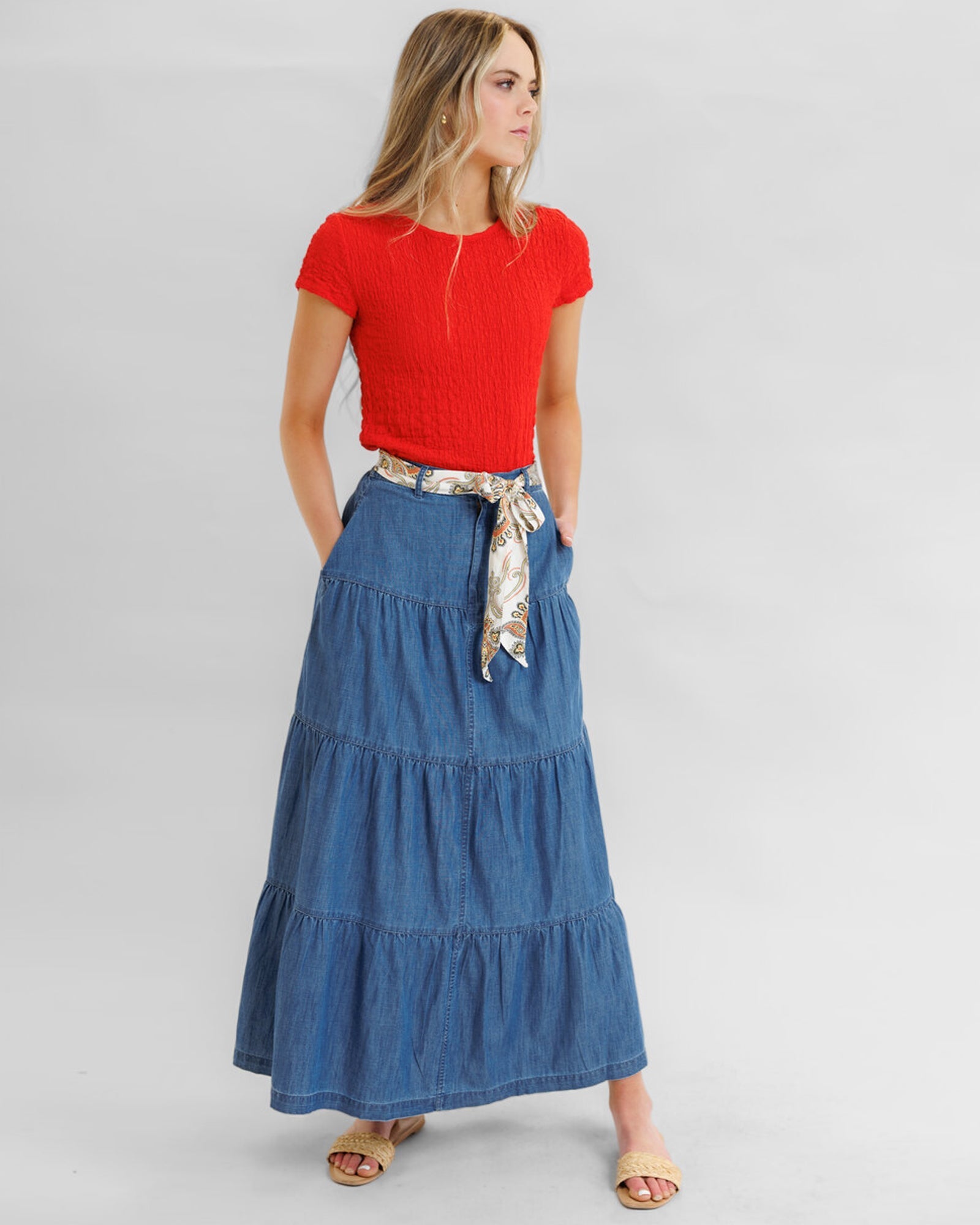 Popcorn Smocked Top Tops Downeast- Tilden Co.