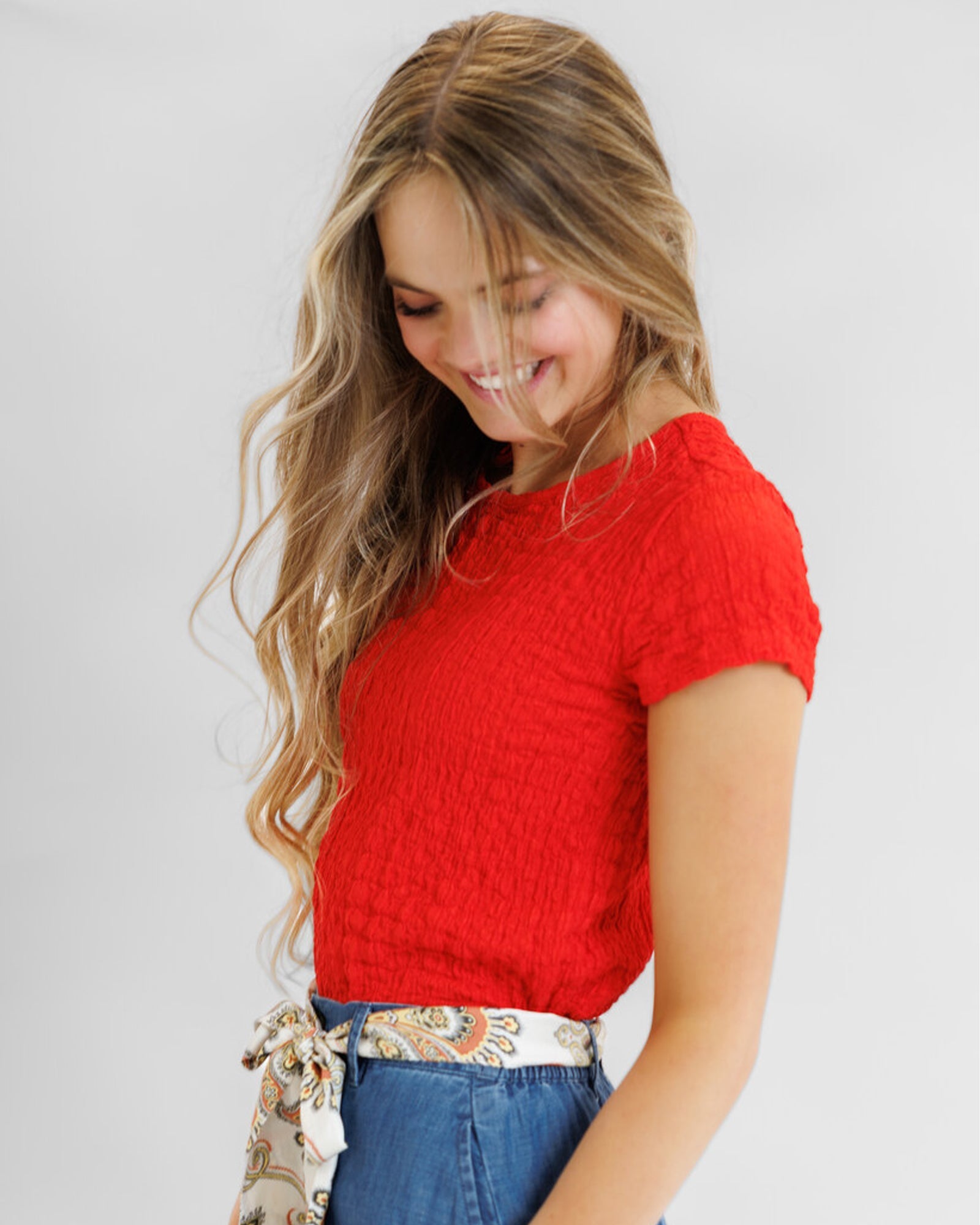 Popcorn Smocked Top Tops Downeast- Tilden Co.