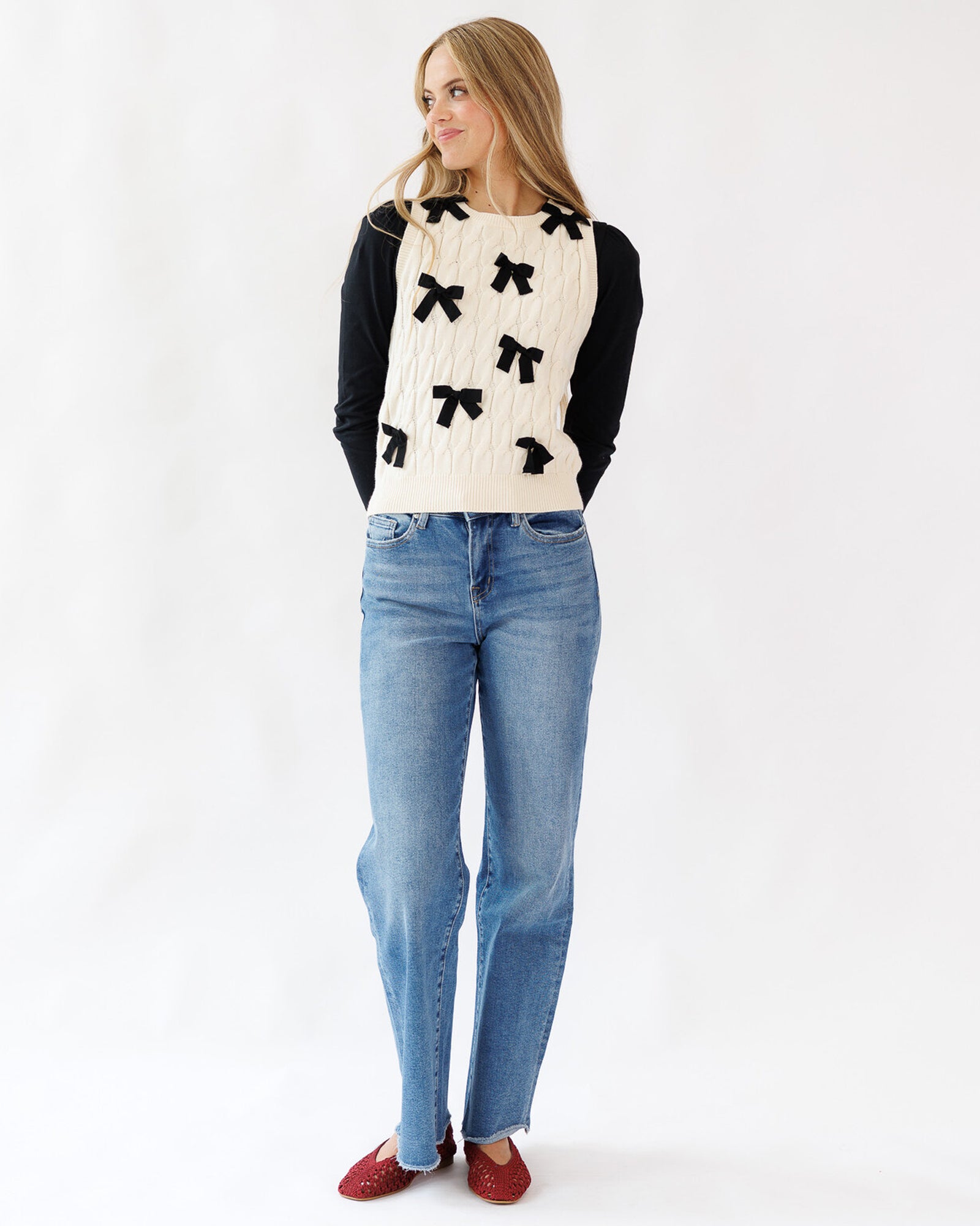 Bow Beautiful Vest Sweaters Downeast- Tilden Co.