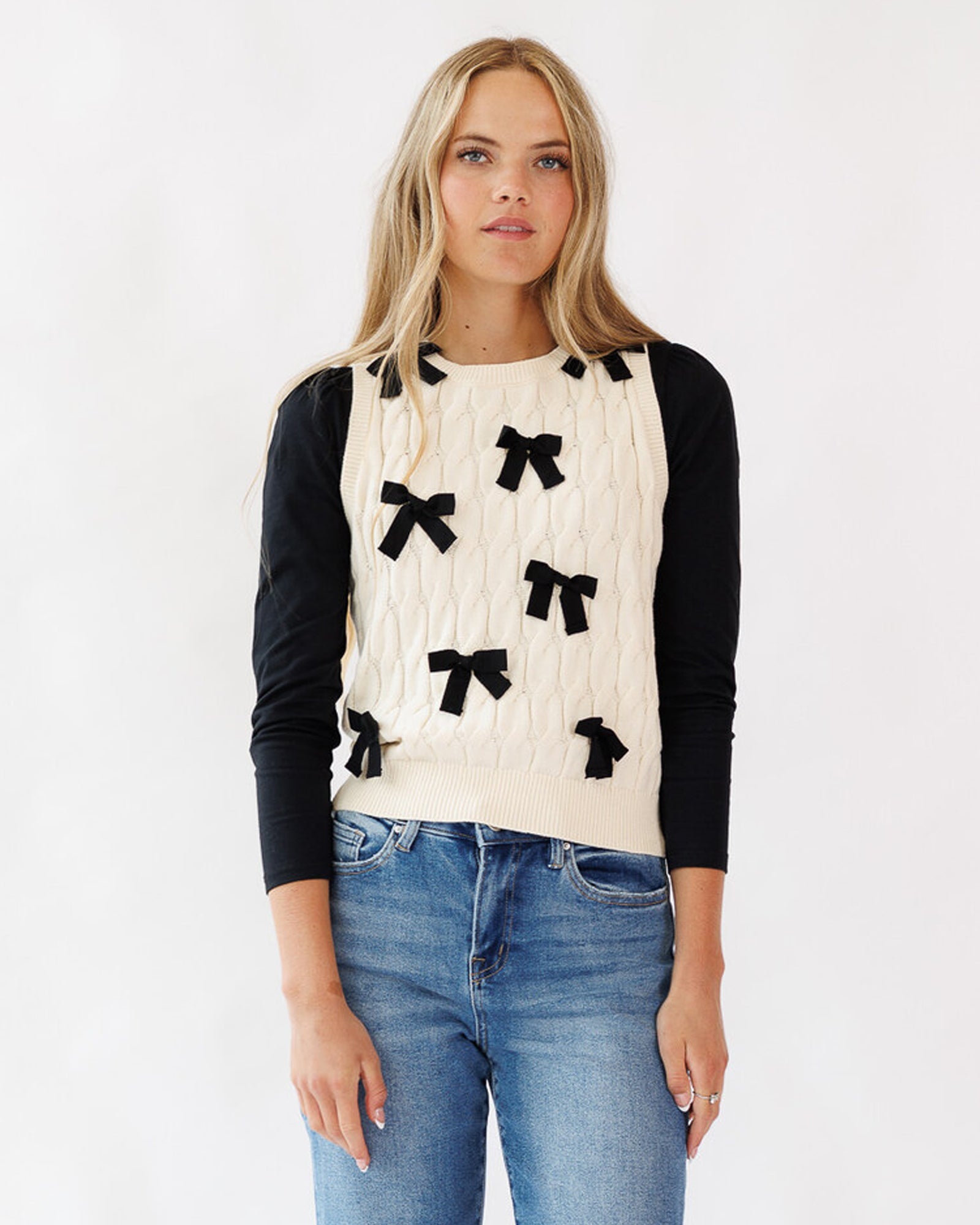 Bow Beautiful Vest Sweaters Downeast- Tilden Co.