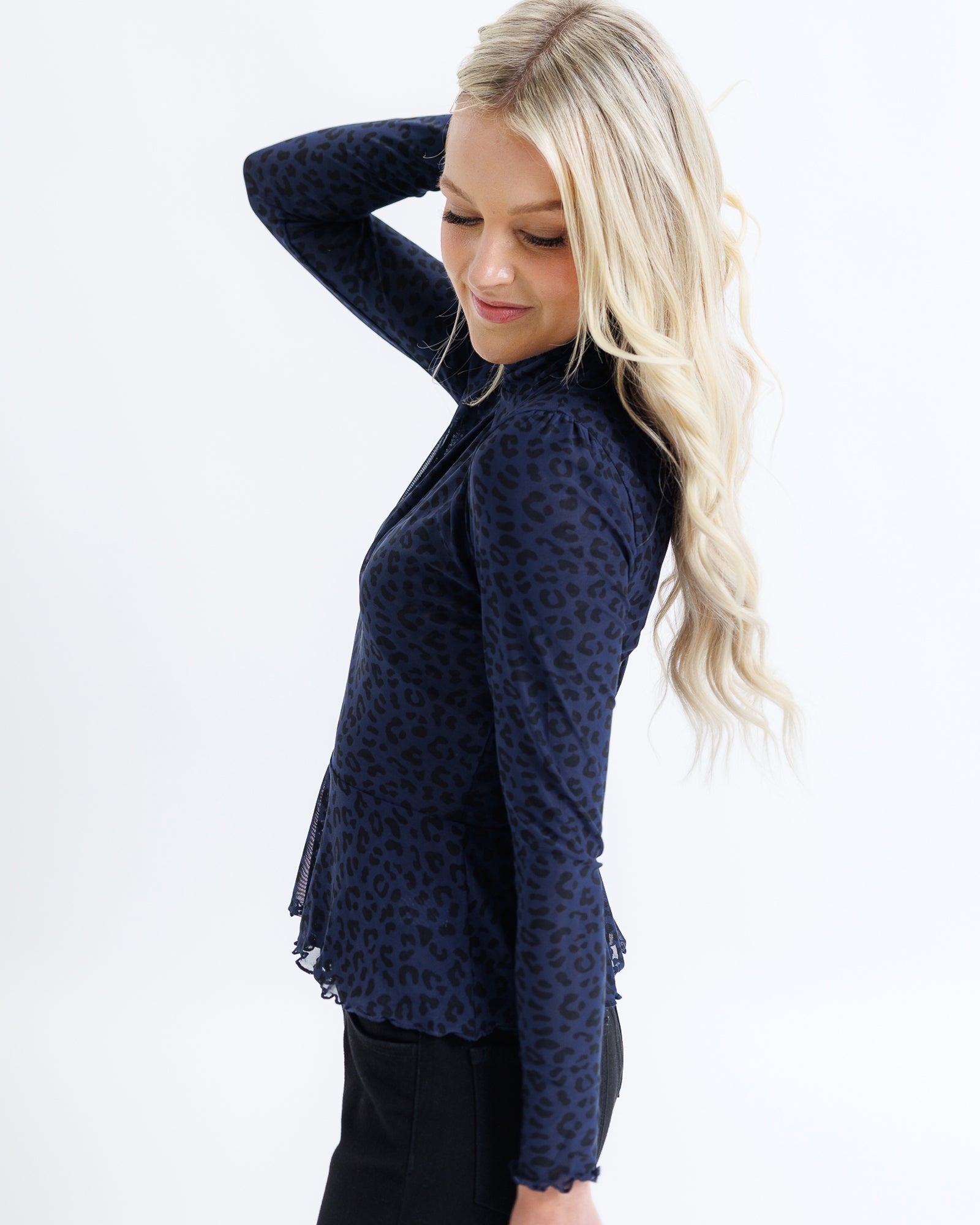 Peplum Turtleneck Top Tops Downeast- Tilden Co.