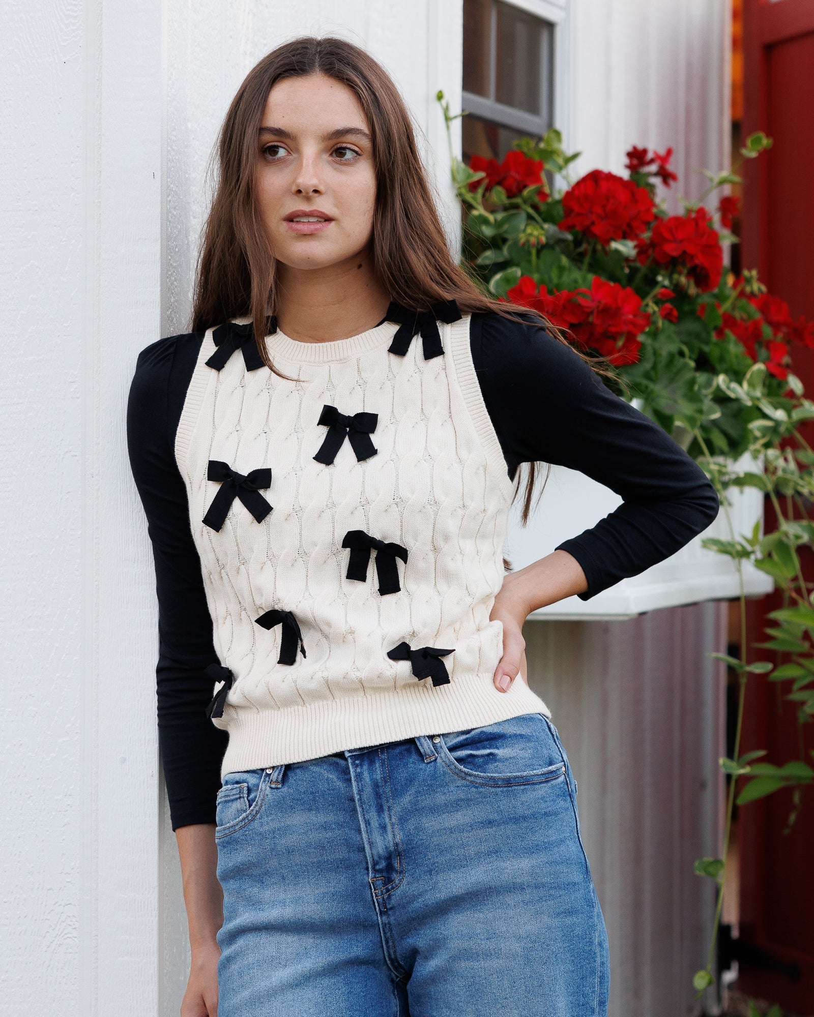 Bow Beautiful Vest Sweaters Downeast- Tilden Co.