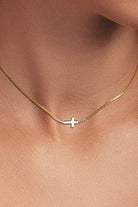 18K STAINLESS STEEL TARNISH FREE CROSS NECKLACE | 40NK9420 necklace JOSSLYN by wall to wall- Tilden Co.