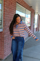 Stripe Rugby Polo Top Long Sleeve Top Sewn and Seen- Tilden Co.